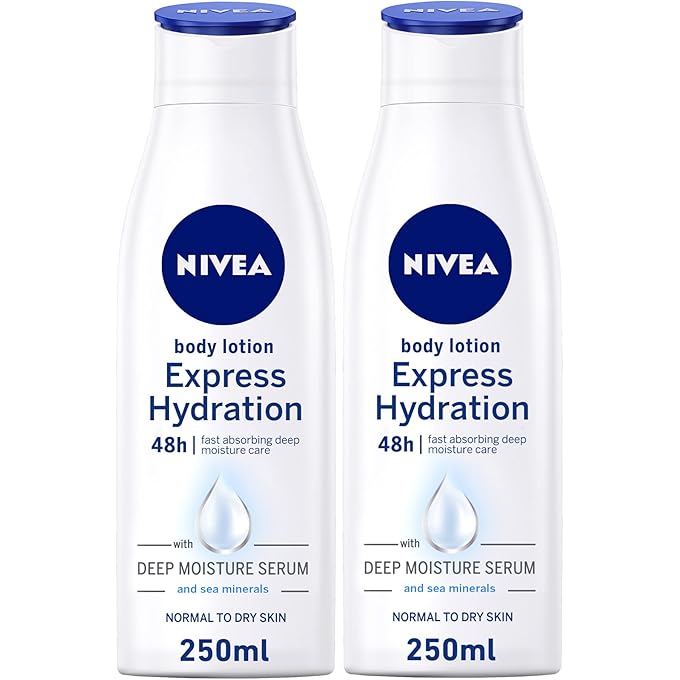 نيفيا لوشن نيفيا للجسم للبشرة العادية والجافة، إكسبريس ترطيب سي مينيرالات، 2x250 مل - Image 1